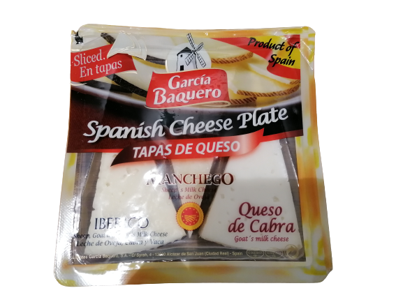 Sery hiszpańskie: iberico, manchego i queso de cabra zapakowane hermetycznie przez producenta w gotowy zestaw degustacyjny